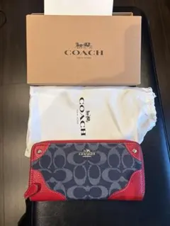 新品 COACH コーチ 財布 デニムレザー シグネチャー F53769 - メルカリ