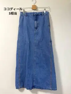 【美品】ココディール ペインター風デニムロングスカート グレー Sサイズ相当のサムネイル