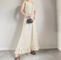 希少XSサイズ！ZARA ドットプリントミディワンピース