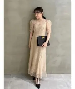 Lilybrown ソフトオーガンジーLilyフロッキードレス