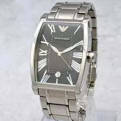 EMPORIO ARMANI スクエア ローマン デイト クォーツ 稼働 185のサムネイル