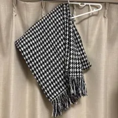 千鳥格子柄 マフラー ストール モノトーン 大判マフラー