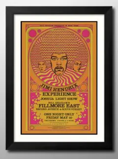 [希少]ジミ・ヘンドリックス　1968USツアー　額装付きポスター 額付きポスター】ジミ・ヘンドリックス Jimi Hendrix(新品)の