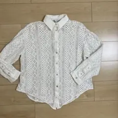 ZARA レースブラウス　オフホワイト　長袖