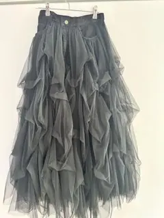 Belle vintage】 値下 デニムドッキング フレアスカートホワイト