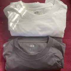 【一回のみ着用・美品】UNIQLO エアリズムコットンUVクルーネックロンT2枚