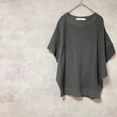 アメリカンホリック　ニット　半袖　ドルマンスリーブ　春夏秋　深緑　M