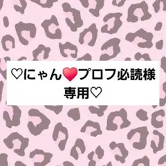 にゃん♥プロフ必読様専用ページ