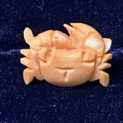 珊瑚の蟹ピン