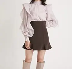 【snidel】ハイウエストキュロットショートパンツ・パープルブラウン