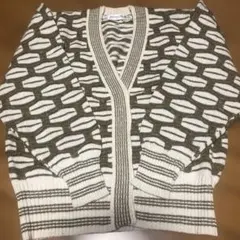 12/22限定！ First Plum 幾何学模様 カーディガン Lサイズ