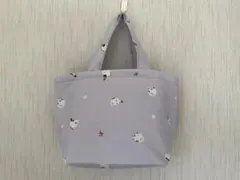 手作りトートバッグ・シマエナガ・薄紫