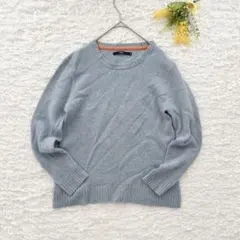 チャオパニックティピー　ウール８０％長袖ニット ブルー　カジュアル ユニセックス