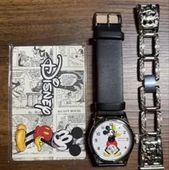Disney Mickey Mouse ミッキー腕時計（電池交換済•ベルト2種）のサムネイル