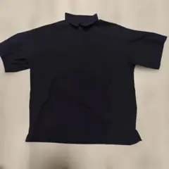 紳士　涼感半袖布帛ポロシャツ紳士Ｍ・ネイビー　無印良品