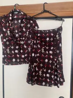 円形模様 半袖セットアップ