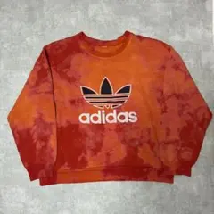 adidas? スウェット トレフォイル タイダイ オレンジ ビンテージ