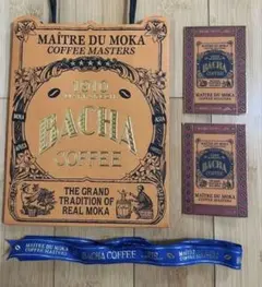 リボン付きBacha Coffee ショップ袋　レシート入れセット