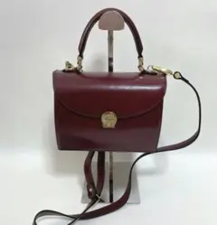 AIGNER　アイグナー　2way　ハンドバッグ　ショルダーバッグ　ボルドー