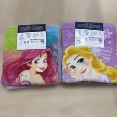 ディズニー ハンドタオル 2枚組 アリエル ラプンツェルのサムネイル