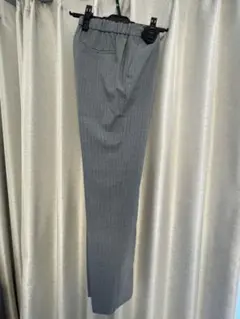 【新品】レディース スラックス テーパードパンツ グレーストライプ サイズW64