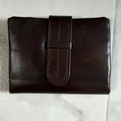 二つ折り財布 ダークブラウン フェイクレザー