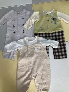ロンパース　カバーオール　プティマイン　bebe 赤ちゃんの城　3点セット