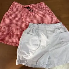 2枚セット　BREEZE ボトムス　120cm 薄ブルー・赤チェック