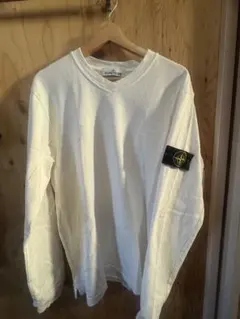 STONE ISLAND ホワイト長袖Tシャツ