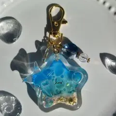 ❨No.49❩海塗り シャカシャカ シェーカー キーホルダー 星型 オイル入り