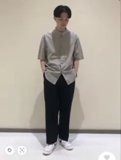 BEAUTY&YOUTH バンドカラー 半袖シャツ