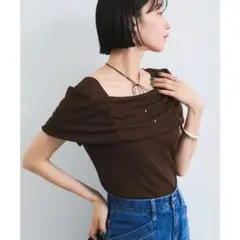 【VIS】オフショルダー テレコカットソー プルオーバーのサムネイル
