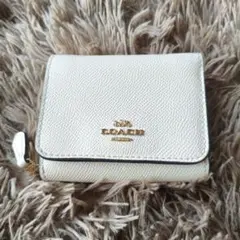 【COACH】コーチ 二つ折り財布 ホワイト レザー L字ファスナー