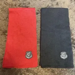 赤黒リブ編み 子供マフラー