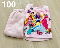 プリンセス柄 フリースパジャマ もこもこ　ピンク100cm