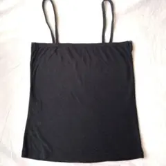 キャミソール　インナー　ゴスロリ　ロリータ　トップス　黒　レース　無地