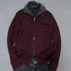 00s archive driver's knit doublezip y2k