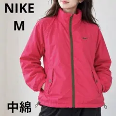 美品　NIKE ナイキ 中綿　ウインドブレーカー　ピンク 刺繍スウッシュ　M