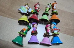 不二家 マスコット ベル型 フィギュア 8個セット ハンドベル ペコちゃん