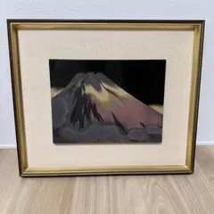 額装・美品】古屋茂夫 油彩画 赤富士 額縁入り インテリア 縁起物