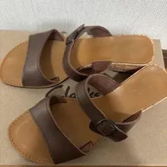 レザーサンダル　ブラウン　サイズLL