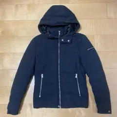 メンズダウンジャケット フード カジュアル グレー M