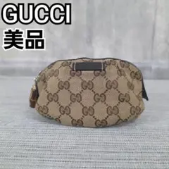 美品　GUCCI　GG　キャンバス　化粧ポーチ　小物入れ　ポーチ　バンブー