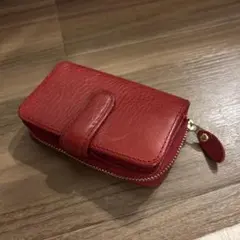 【本日まで出品】 das Neue ノイエ　レッド レザー コインケース 小銭入