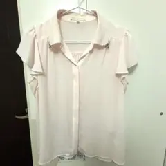 PROPORTION BODY DRESSING 襟ビジュー付フリル袖 ブラウス