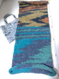 スヌード キャップ バラクラバ 迷彩風 収納手さげ付き 腹巻き帽子 ハンドメイド