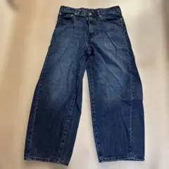美品　GU バレルレッグジーンズ　31inch ブルー