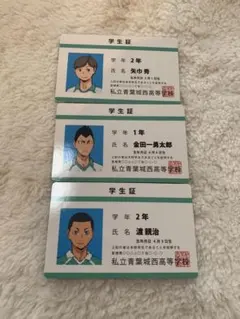 ハイキュー！！金田一勇太郎・矢巾秀・渡親治 学生証