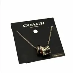 【新品】COACH シグネチャー ネックレス ペンダント C9446 GD/BK