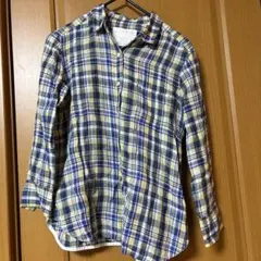 土曜日値下げ　23区 LIBECO リネン チェックシャツ 長袖のサムネイル